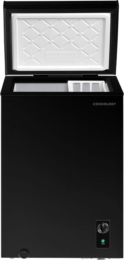 Cookology 99L Chest Freezer CCFZ99BK – Switches to Fridge Mode, Quiet 41dB, Garage Safe, Removable Basket, Black
