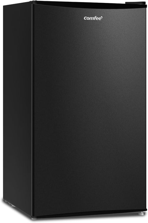 COMFEE' RCU60BL2UK(E) 60 Litre Freestanding Under Counter, 48cm Upright Freezer Adjustable Thermostat, Reversible Door, 4 Star Freezer Rating Drawer, Black [Energy Class E]