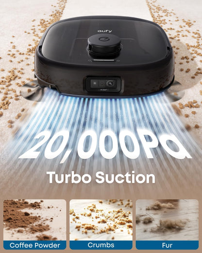 eufy E25 Omni, Robot Vacuum Cleaner with Mop,HydroJet Self-Clean Roller Mop