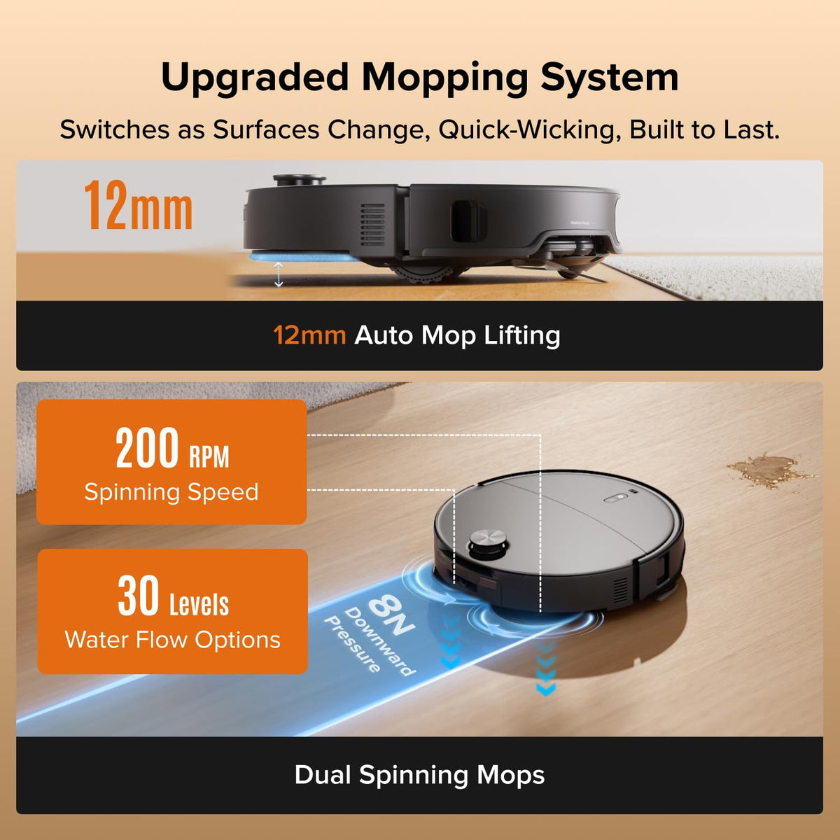 roborock Qrevo Edge 2 Robot Vacuum Cleaner with Mop, 25,000 Pa HyperSuction