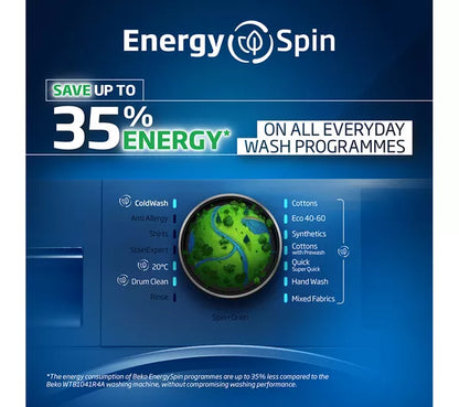 BEKO EnergySpin BM3WT3841W 8 kg 1400 Spin Washing Machine - White