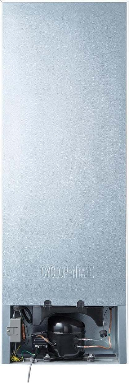 Fridgemaster 50cm Slim Fridge Freezer MC50175A – Fits Narrow Kitchens, 175L 60/40, Quiet 39dB, Reversible Door, White