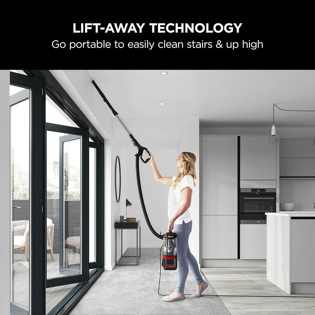 Shark Upright Corded Vacuum Cleaner 750W, 1.1L, Lift-Away, Pet Model, LED Headlights, Anti-Allergen, 8m Cord, Pet & Multi-Surface Tools