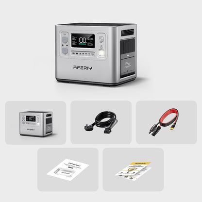 2400W 2048Wh Portable Power Station with 200W Solar Panel, Solar Generator Control via App, Lifepo4 Battery Quick Charge in 1.5H, 240V AC Outlets, 13 Outputs for Home Emergency/Camping/Rv